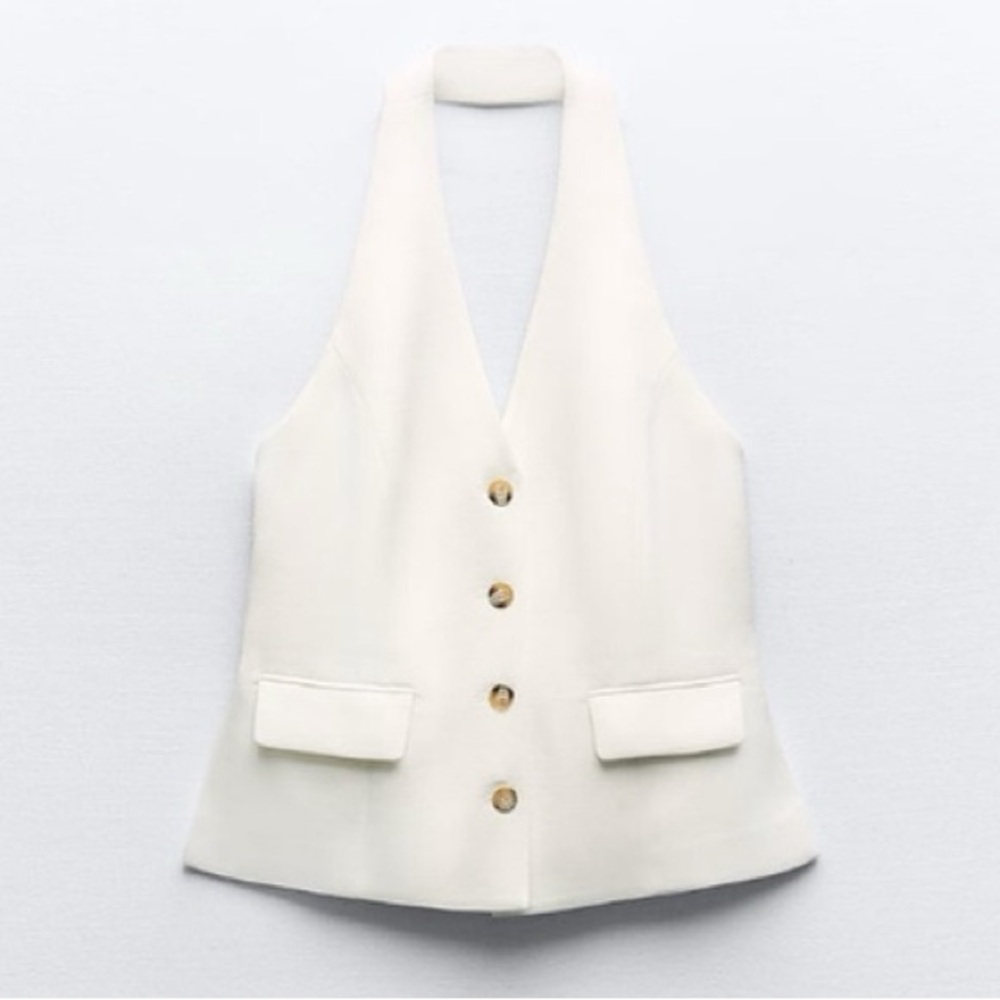 Zara Linen Halter Top XS